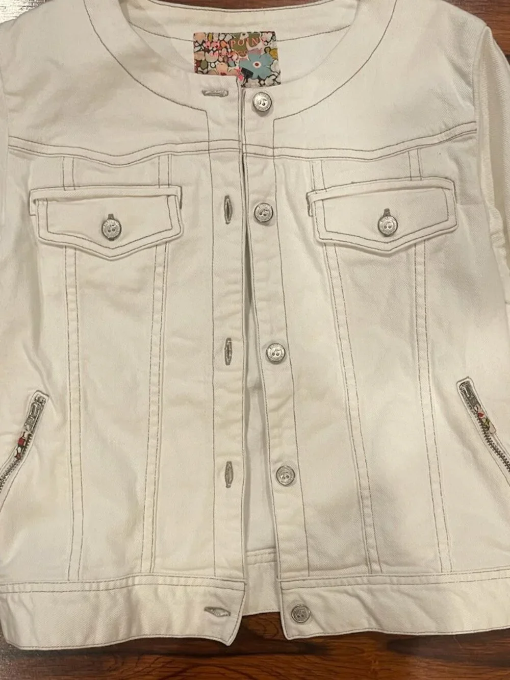 Bonpoint White Denim Jacket Girls 12